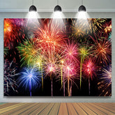 Farbig Und Schwarz Feuerwerk Geburtstag Hintergrund Für Party